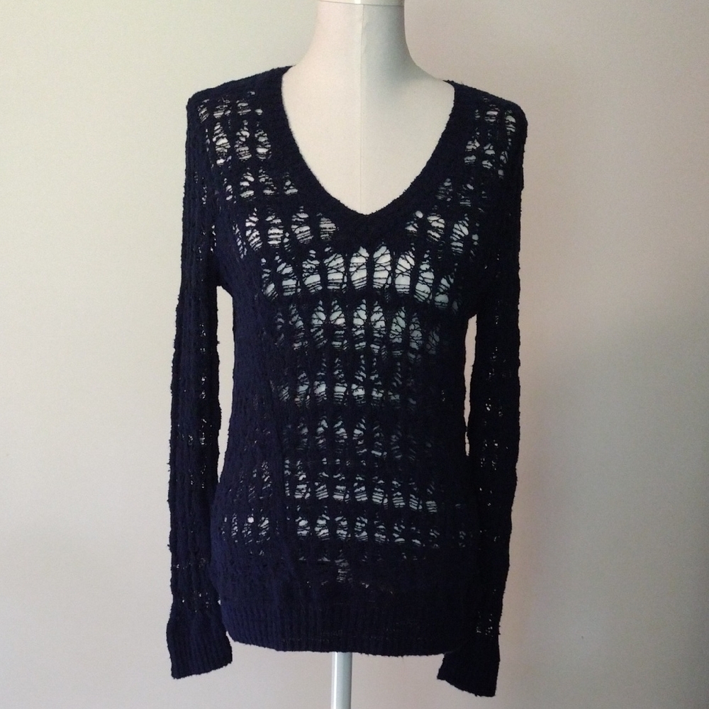 rag & bone Vicky Open Knit V Neck Sweater Size S